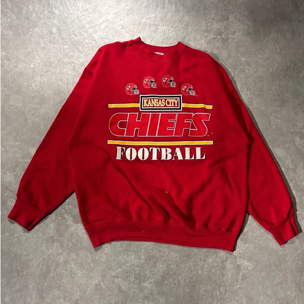 90's Vintage Kansas City Chiefs Artex Red Crewneck -XL